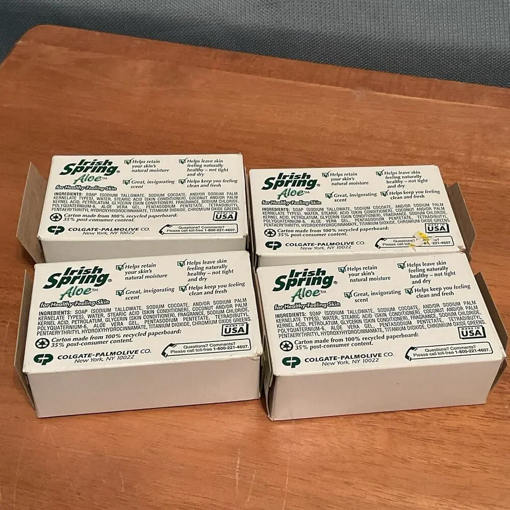 Irish Spring Deodorant Soap Aloe Vintage 4.5oz LOT OF 4